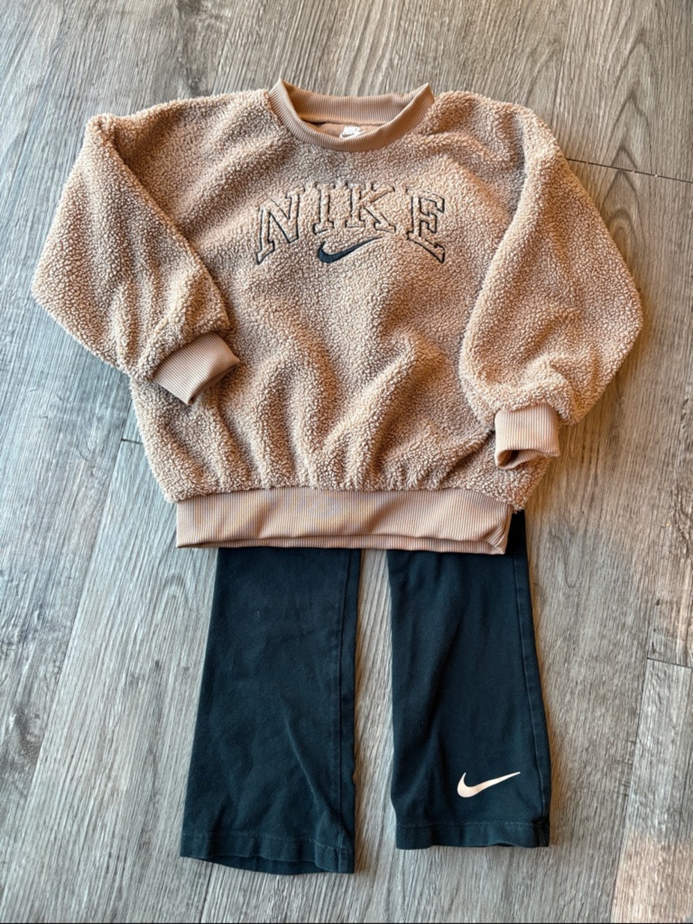 Nike Kids Black Leggings with White Swoosh